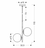 Duo lampa wisząca czarny matowy+złoty 2x15w e14 klosz biały