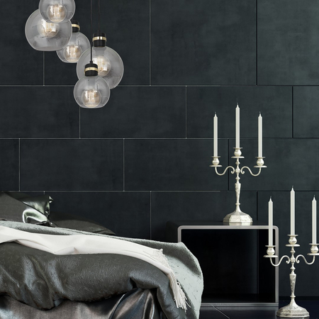 Milagro - Lampa wisząca OMEGA BLACK/GOLD 5xE27  Koło