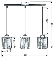 NOCTURNO LAMPA WISZĄCA 3X40W E27 CHROM