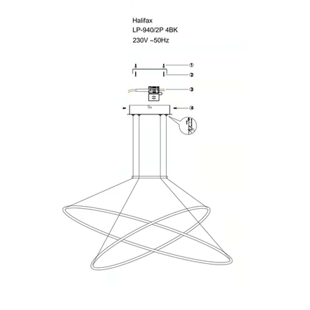 Lampa wisząca Halifax czarna LED CCT