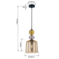 Lampa wisząca Tropea bursztynowa 1xE27