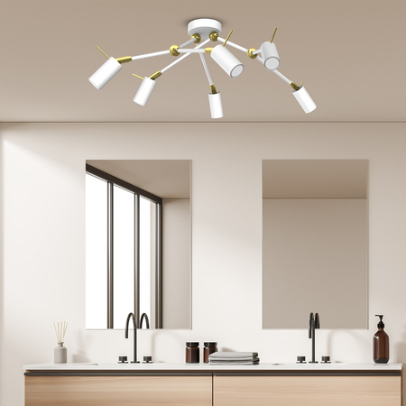 Milagro - Lampa sufitowa IRIS White/Gold 6x mini GU10