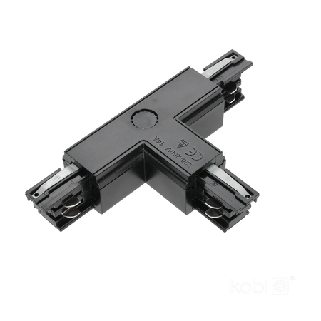 Łącznik do szynoprzewodu 3-obwodowy T PRAWY czarny Kobi