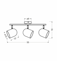 AZURO LAMPA SUFITOWA LISTWA 3X40W E27 BIAŁY