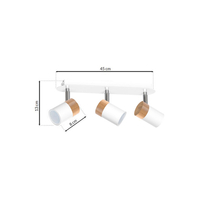 Milagro - Lampa sufitowa JOKER WHITE/WOOD 3xGU10
