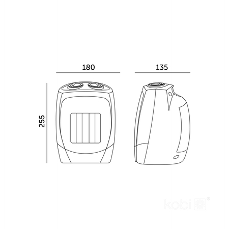 Termowentylator ceramiczny RIN 1500W czarny Kobi Windstar