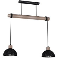 Milagro - Lampa wisząca ERIK Sawn black/Patinated wood 2XE27