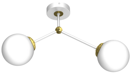 Milagro - Lampa sufitowa JOY WHITE / GOLD 2xE14