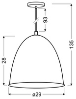 Candellux - Patch Lampa Wisząca 29 1X60W E27 Czarny + Chromowany Dekor