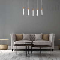 Milagro - Lampa wisząca SOLO SAWN WHITE / PATINATED WOOD 5x mini GU10