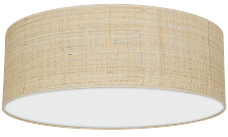 Milagro - Lampa sufitowa MARSHALL WHITE / RATTAN 3xE27 Ø50cm