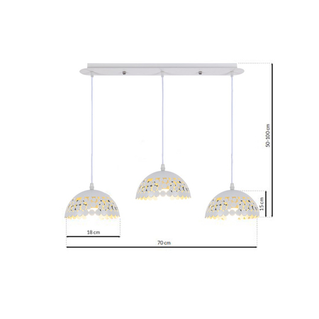 Milagro - Lampa wisząca LISA WHITE 3xE27