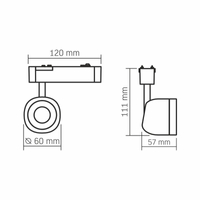 Reflektor Spot LED 8.5W 4000K 48V do szyny magnetycznej VIDEX VL-TRMS-LA76B