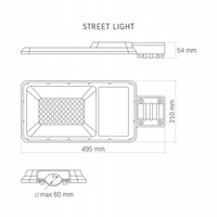 Lampa uliczna panel solarny LED Videx 100W + pilot