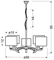 DRAGA LAMPA WISZĄCA 5X60W E27 KREMOWY