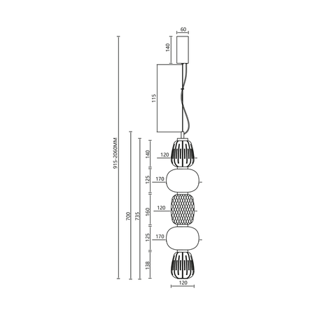 Milagro - Lampa wisząca CARO SMOKED 40W LED