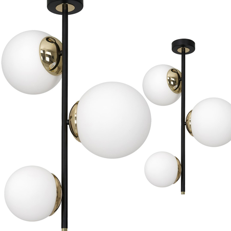 Milagro - Lampa sufitowa SPARTA BLACK / GOLD 3xE14