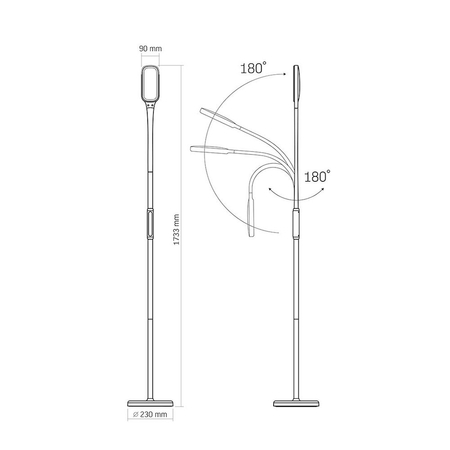 Lampa LED 2w1 podłogowa biurkowa biała 12W 3 barwy VLE-TF07W