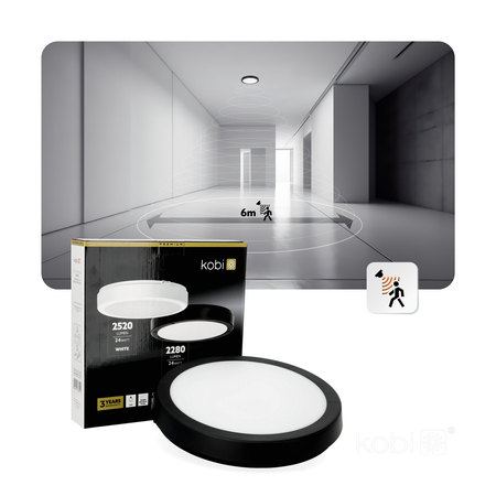 Plafon LED NAIROS G2 24W 3CCT IP65 czarny Kobi Premium