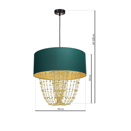 Milagro - Lampa wisząca ALMERIA GREEN/GOLD 1xE27