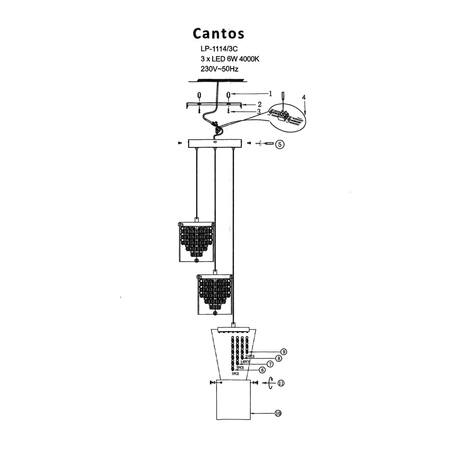 Lampa wisząca Cantos chrom LED 4000K