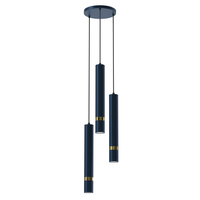 Milagro - Lampa wisząca JOKER NAVY BLUE/GOLD 3xGU10