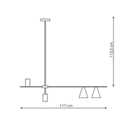 Lampa wisząca Arizona czarno - złota 4xGU10