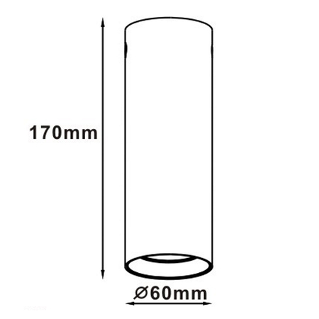 Tuba natynkowa Manacor 17 cm czarno - białe 1xGU10