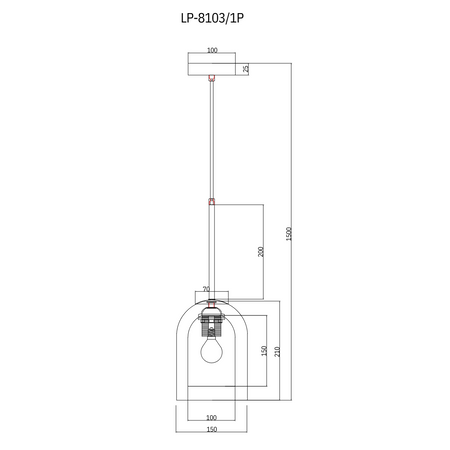 Lampa wisząca Elaris transparentna 1xE27