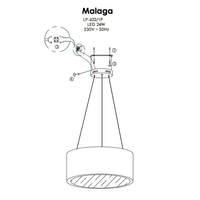 Lampa wisząca Malaga biała LED 3000K