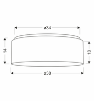 SFONDO 2 ampla sufitowa 38 cm biały 2x40W E27 abażur frappe