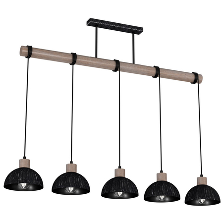 Milagro - Lampa wisząca ERIK Sawn black/Patinated wood 5XE27