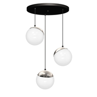 Milagro - Lampa wisząca SFERA BLACK/CHROME 3xE14