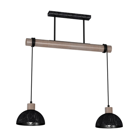 Milagro - Lampa wisząca ERIK Sawn black/Patinated wood 2XE27