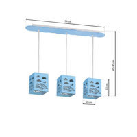 Milagro - Lampa wisząca RALLY BLUE 3xE27 60W