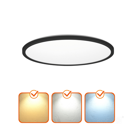 Plafon LED NIVERA CIRCLE 24W 3CCT LX IP54 czarny Kobi Premium