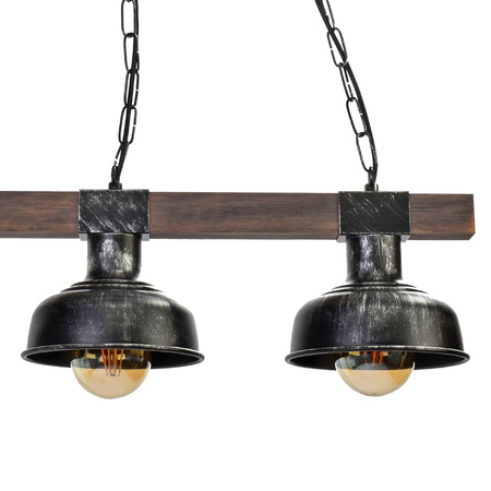 Milagro - Lampa wisząca FARO BLACK/WOOD 3xE27