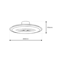 Milagro - Plafoniera LED ZONDA BLACK 48W z wentylatorem