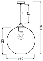EDISON LAMPA WISZĄCA 25 1X60W E27 BURSZTYNOWY + ŻARÓWKA