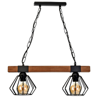 Milagro - Lampa wisząca ULF BLACK/WOOD 2xE27