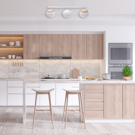 Milagro - Lampa sufitowa SFERA WOOD 3xE14