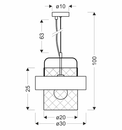 Fiba lampa wisząca czarny 1x40w e27 klosz srebrno czarny