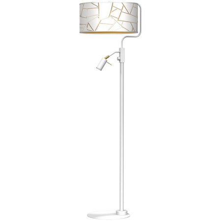 Milagro - Lampa podłogowa ZIGGY WHITE White/Gold 1xE27 +        1x mini GU10