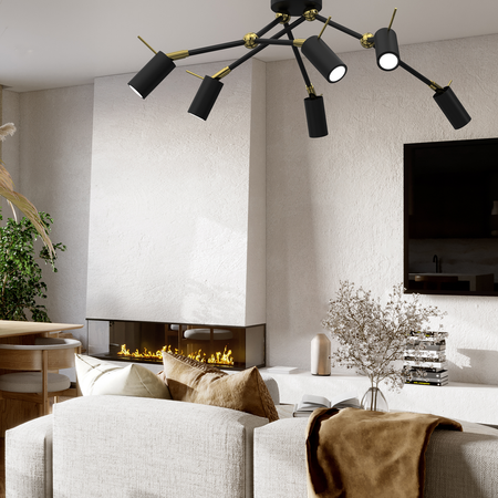 Milagro - Lampa sufitowa IRIS Black/Gold 6x mini GU10