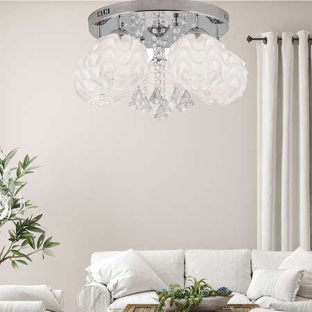 Ozdobny plafon Sada srebrny 5xE14 plus LED