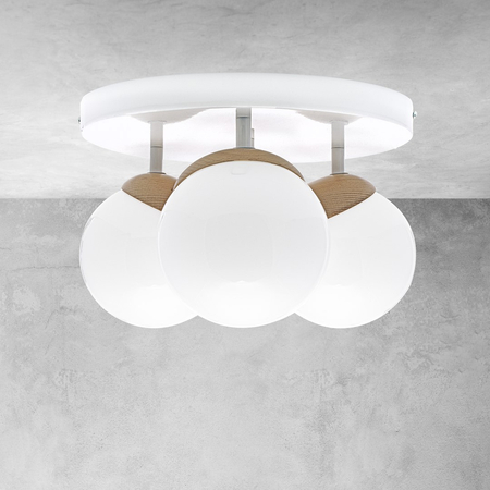 Milagro - Lampa sufitowa SFERA WOOD 3xE14
