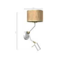 Milagro - Kinkiet CORK White/Cork 1xE27 + Mini GU10