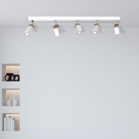 Milagro - Lampa sufitowa SOLO SAWN WHITE / PATINATED WOOD 5x mini GU10