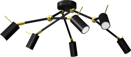 Milagro - Lampa sufitowa IRIS Black/Gold 6x mini GU10