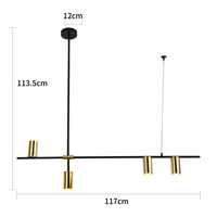 Lampa wisząca Arizona czarno - złota 4xGU10